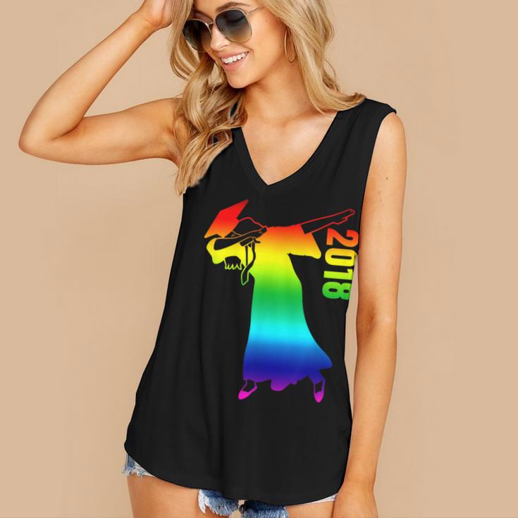 Dabbing Graduate 2018 Graduation Celebration Women's V-Neck Tank Top
