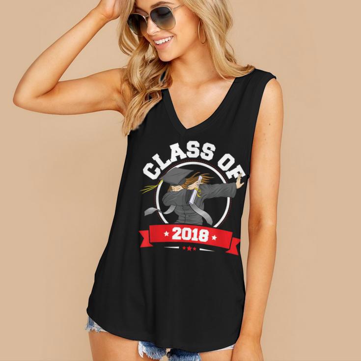 Dabbing Graduation Class Of 2018 Women Women's V-Neck Tank Top