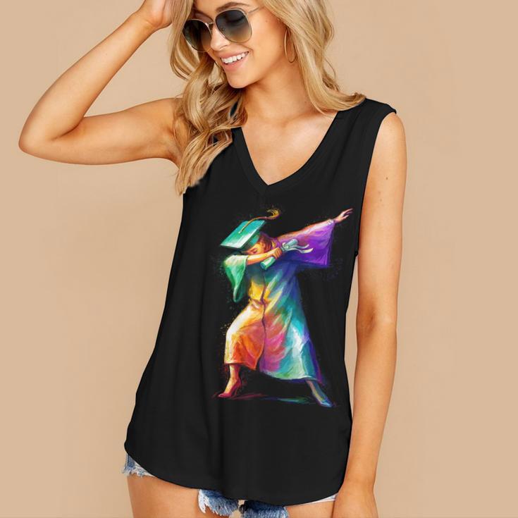 Dabbing Graduation Women Women's V-Neck Tank Top