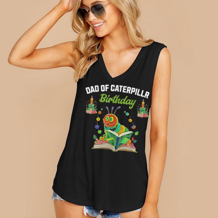 Dad Of Caterpillar Birthday Reading Books Lovers Women's V-Neck Tank Top