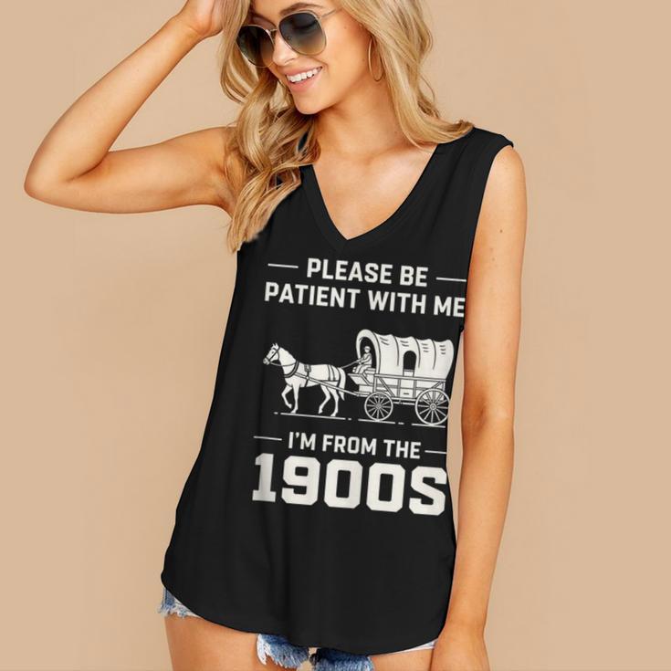 Dad Please Be Patient With Me I'm From The 1900s Vintage Women's V-Neck Tank Top