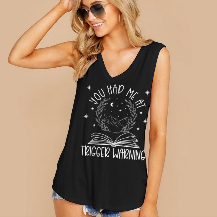 Dark Romance Trigger Warning Spicy Book Merch Women Smut Women's V-Neck Tank Top