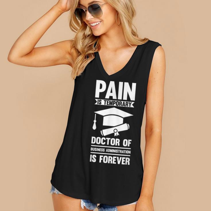 Doctorate Is Forever- Graduation Achievement DBA Doctorate Women's V-Neck Tank Top