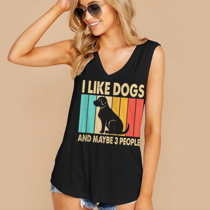 I Like Dogs And Maybe 3 People Introvert Women's V-Neck Tank Top