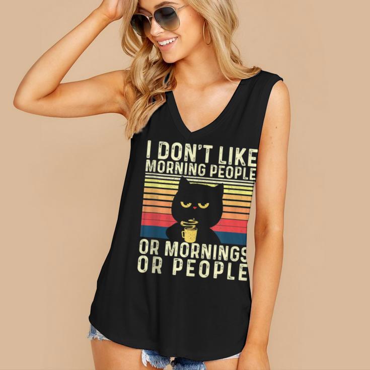 I Don't Like Morning People Introvert Introverted Antisocial Women's V-Neck Tank Top I Don't Like Morning People Introvert Introverted Antisocial Women's V-Neck Tank Top