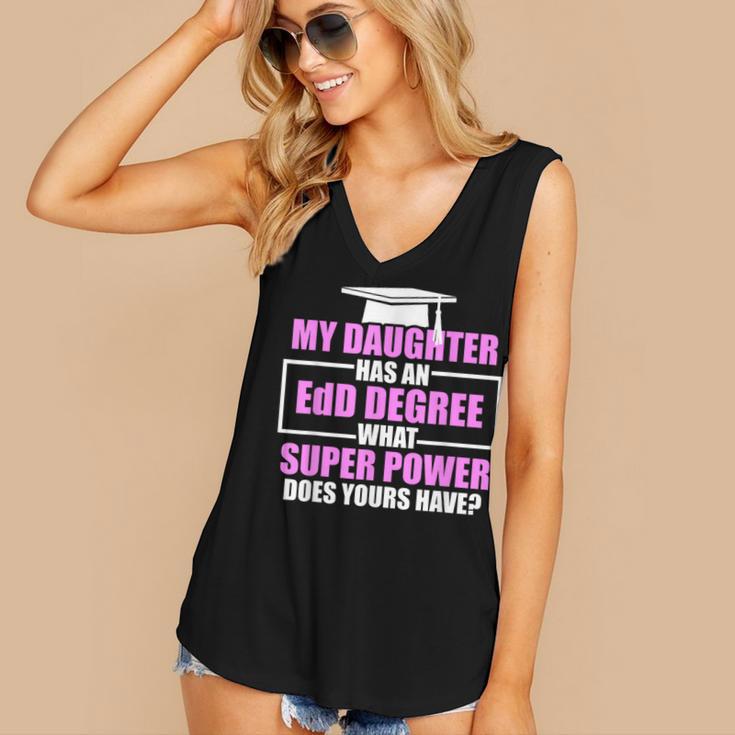 EdD Doctor Of Education Daughter Power Doctorate Graduation Women's V-Neck Tank Top