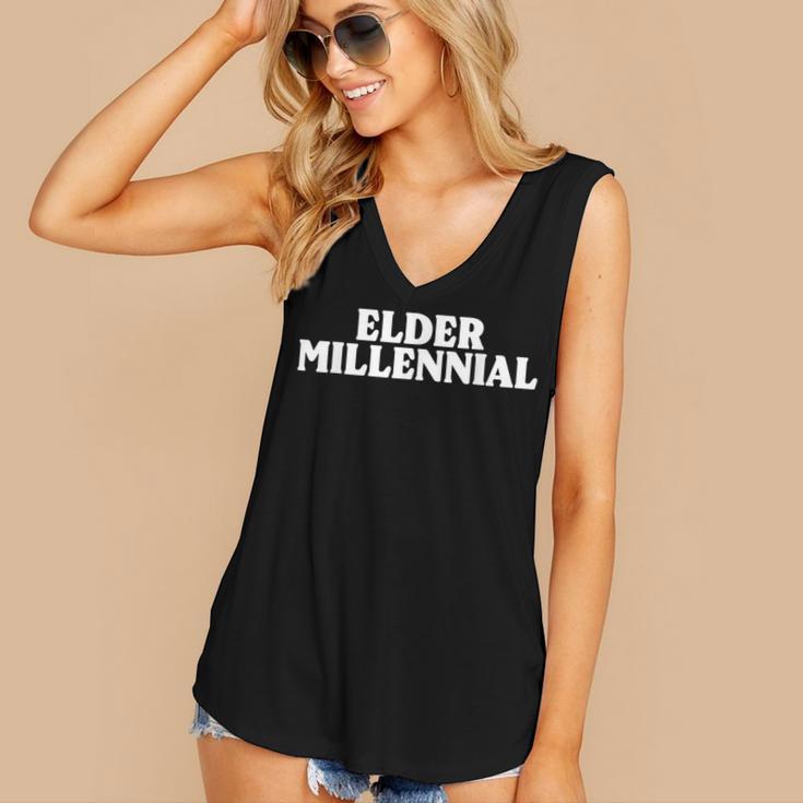 Elder Millennial Retro 90s Nostalgia Women's V-Neck Tank Top Elder Millennial Retro 90s Nostalgia Women's V-Neck Tank Top