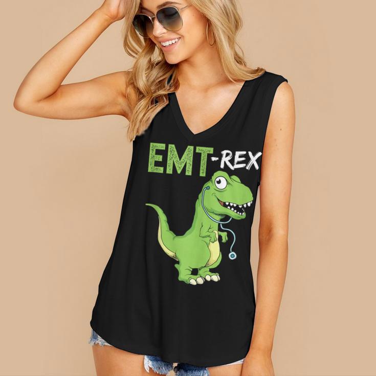 EMT Rex Paramedic Graduation Firefighter Women's V-Neck Tank Top
