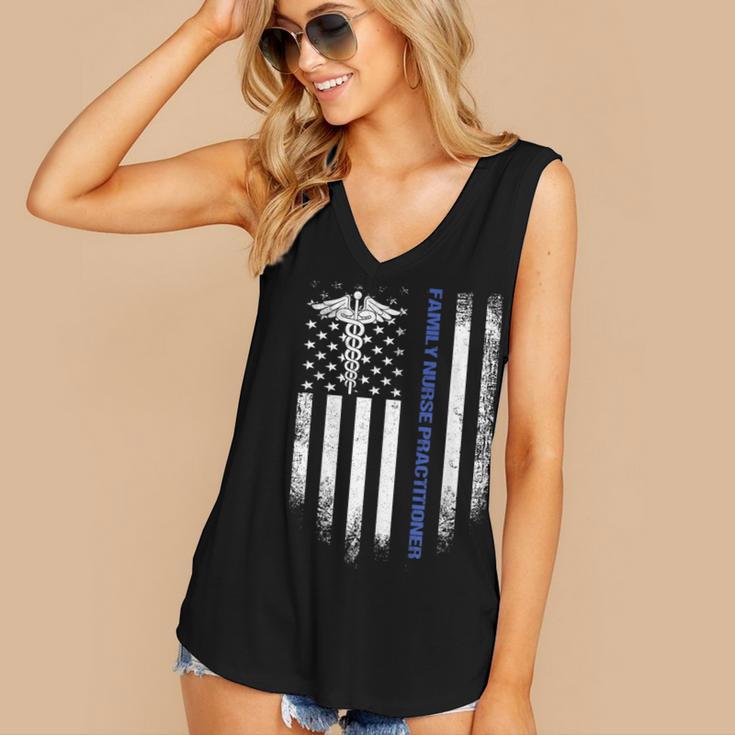 Family Nurse Practitioner Flag FNP Nursing Graduation Women's V-Neck Tank Top