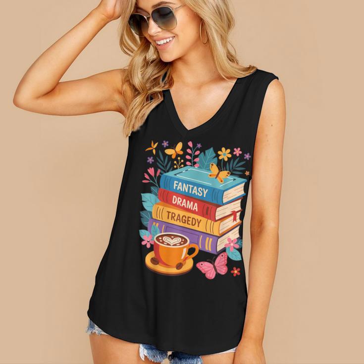 Fantasy Drama Tragedy Books Subtle Anti-Trump Women's V-Neck Tank Top
