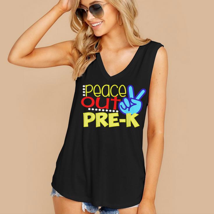 First Day Of School Shirt Peace Out Pre-K Graduation Kids So Women's V-Neck Tank Top