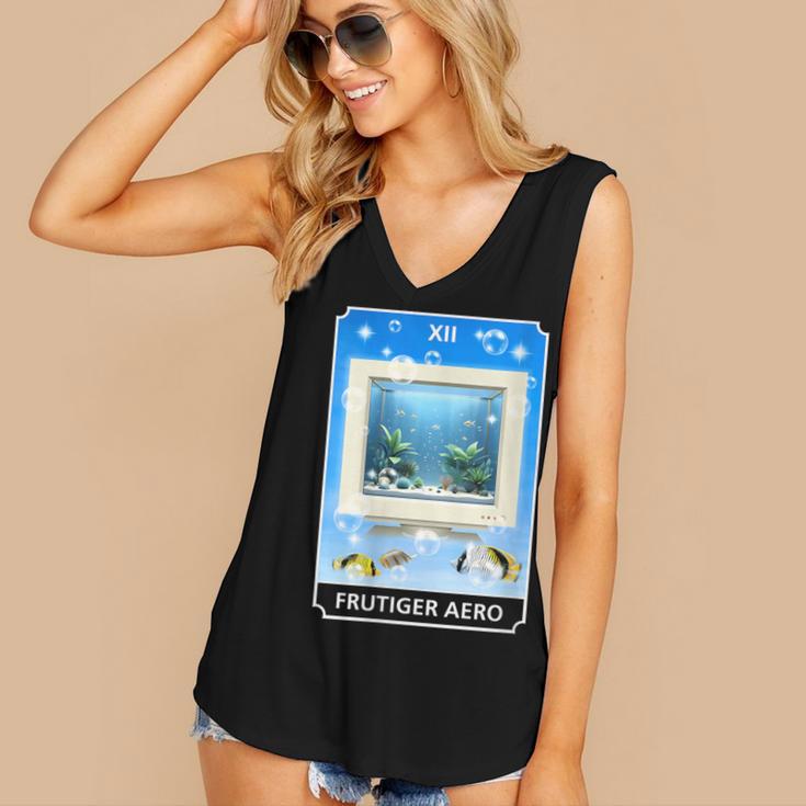 Frutiger Aero Aesthetic Tech Computer Aquarium Tarot Card Women's V-Neck Tank Top Frutiger Aero Aesthetic Tech Computer Aquarium Tarot Card Women's V-Neck Tank Top