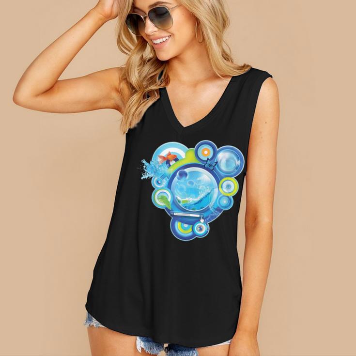 Frutiger Aero Metro Abstract Maximalism 2000s Nostalgia Women's V-Neck Tank Top Frutiger Aero Metro Abstract Maximalism 2000s Nostalgia Women's V-Neck Tank Top