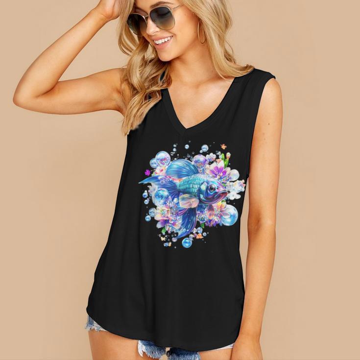 Frutiger Aero Y2K Fish Women's V-Neck Tank Top Frutiger Aero Y2K Fish Women's V-Neck Tank Top