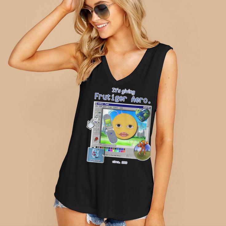 Frutiger Aero Y2K Meme Graphic 2000s Nostalgia Women's V-Neck Tank Top Frutiger Aero Y2K Meme Graphic 2000s Nostalgia Women's V-Neck Tank Top