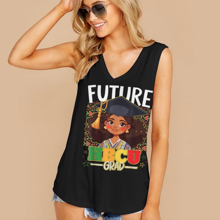 Future HBCU Grad Afro Girl College Graduation Kids Women's V-Neck Tank Top