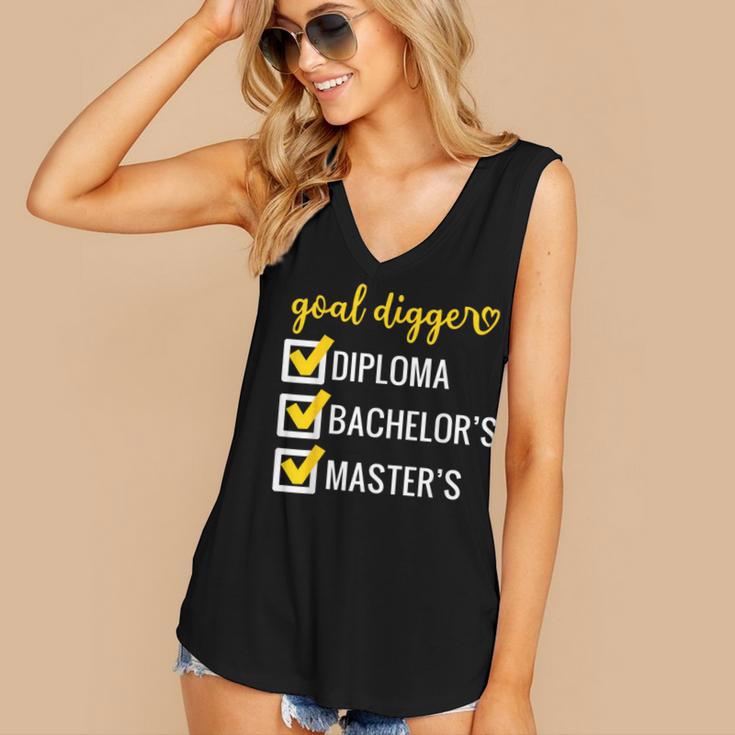 Goal Digger Inspirational Quotes Master's Degree Graduation Women's V-Neck Tank Top