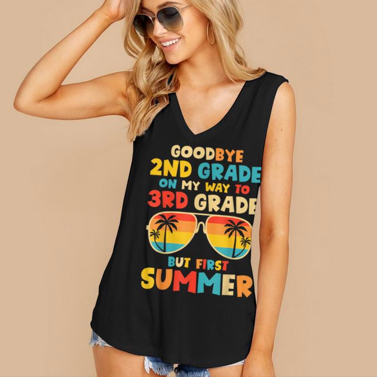 Goodbye 2nd Grade Graduation To 3rd Grade Hello Summer Kids Women's V-Neck Tank Top