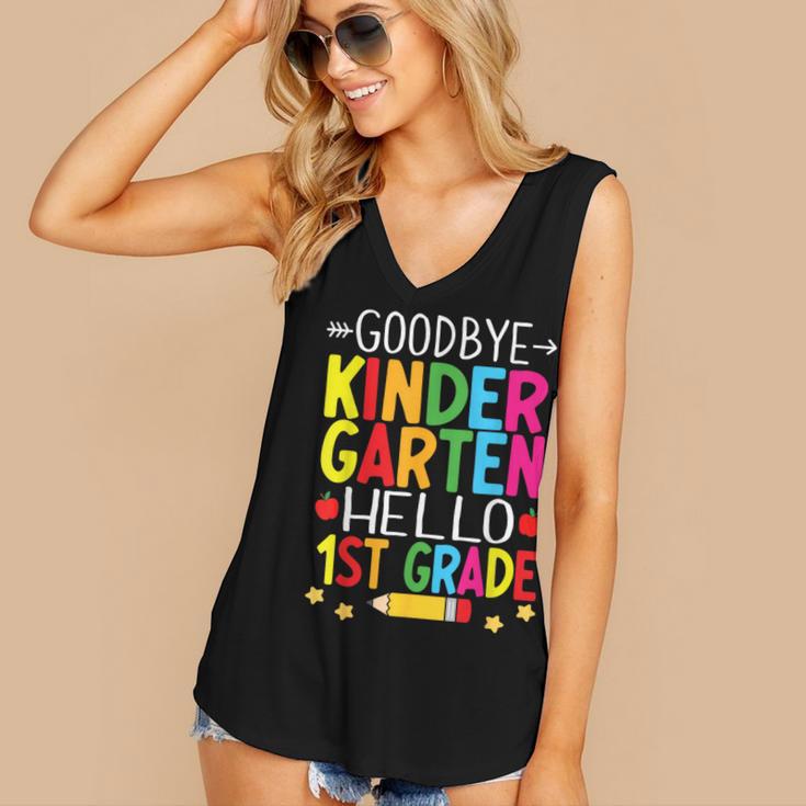 Goodbye Kinder Garten Hello 1st Grade Graduation 2024 Women's V-Neck Tank Top