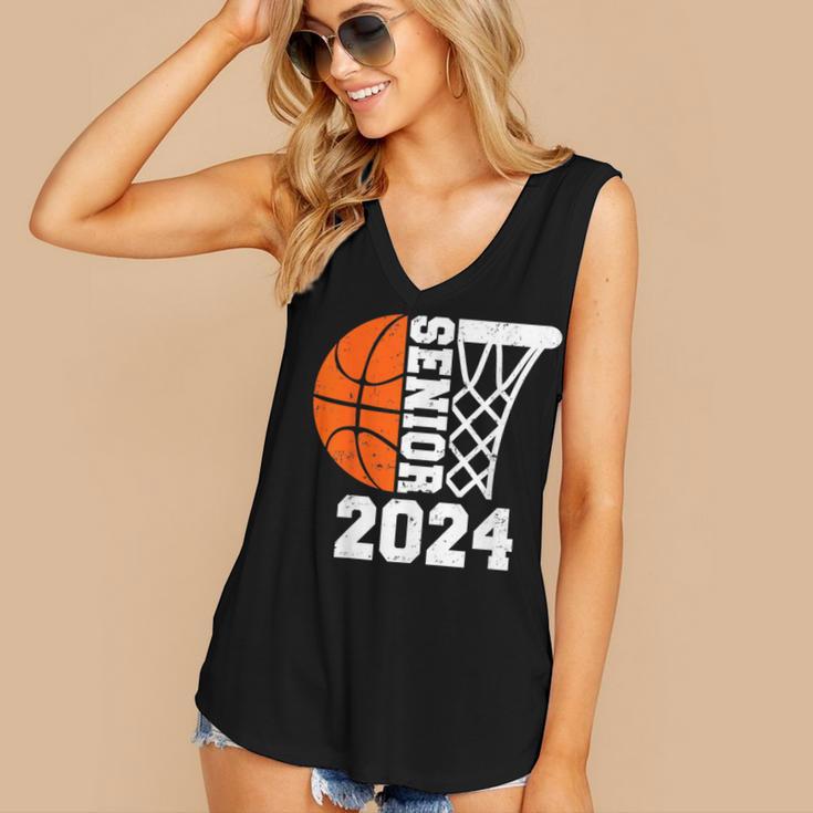 Graduate Senior Class Of 2024 Basketball Player Graduation Women's V-Neck Tank Top