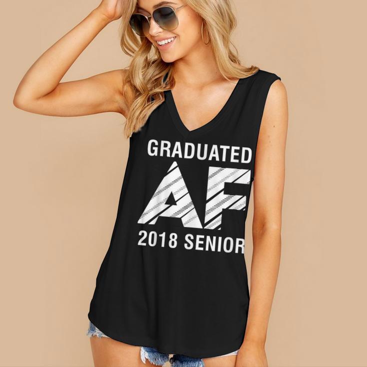 Graduated AF 2018 Senior Graduation Shirt Women's V-Neck Tank Top