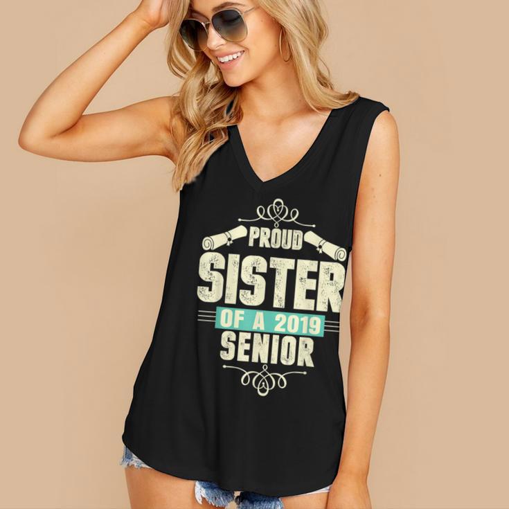 Graduation 2019 TShirt Proud Sister Of A Senior Women's V-Neck Tank Top