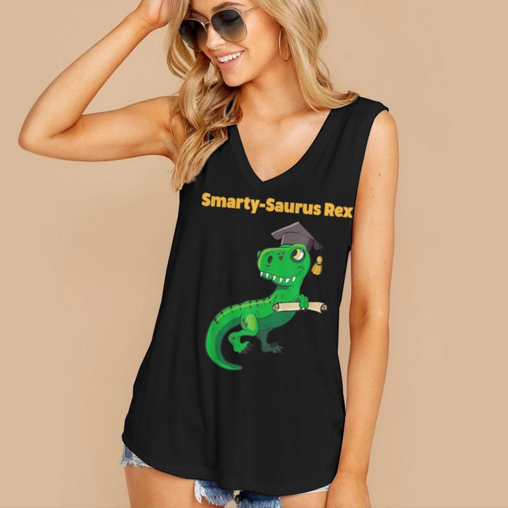 Graduation Dinosaur Smarty Saurus Rex Diploma Dinosaur Women's V-Neck Tank Top