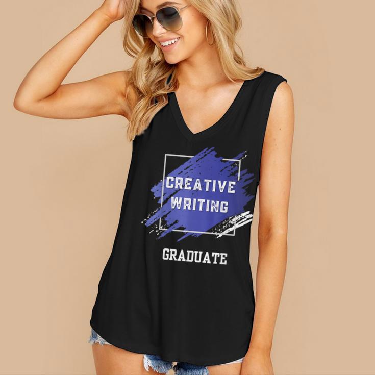 Graduation Graduated Creative Writing Degree University Women's V-Neck Tank Top