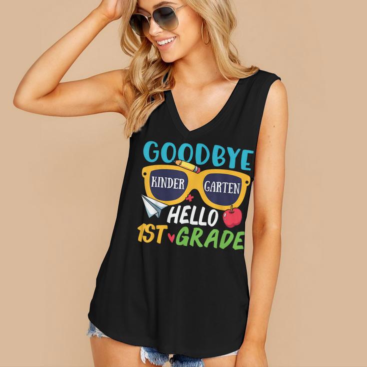 Graduation Shirt Goodbye Kindergarten Hello 1st Grade School Women's V-Neck Tank Top