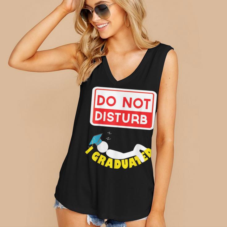 Graduation Shirt High School And College Sleepy Graduates Women's V-Neck Tank Top