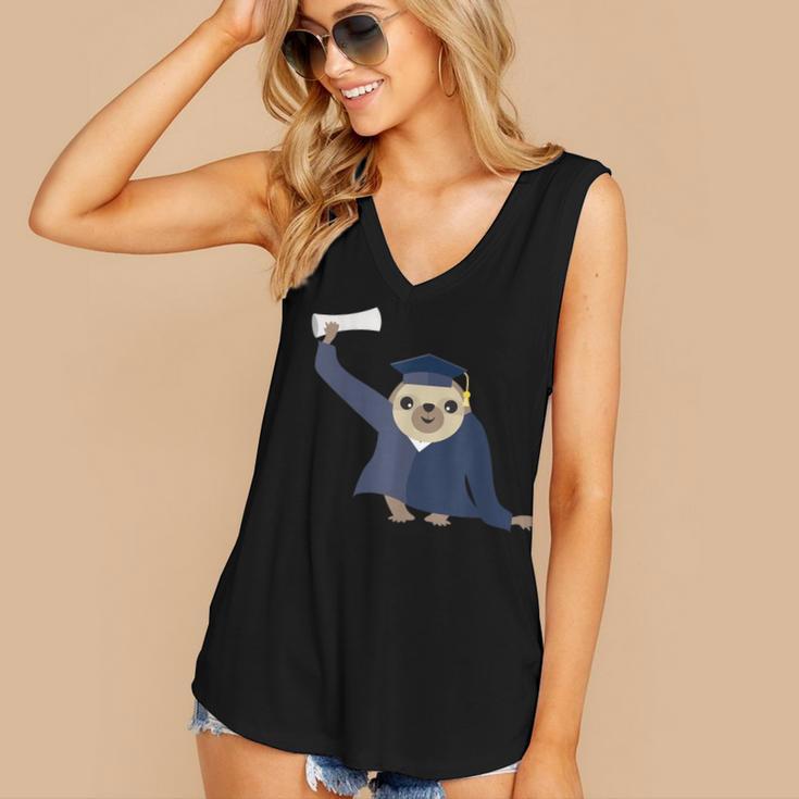 Graduation Sloth Lover T-Shirt Class Of 2019 Women's V-Neck Tank Top