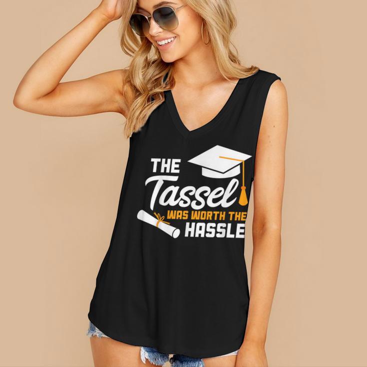 GraduationShirt Tassel Was Worth The Hassle Tee Women's V-Neck Tank Top