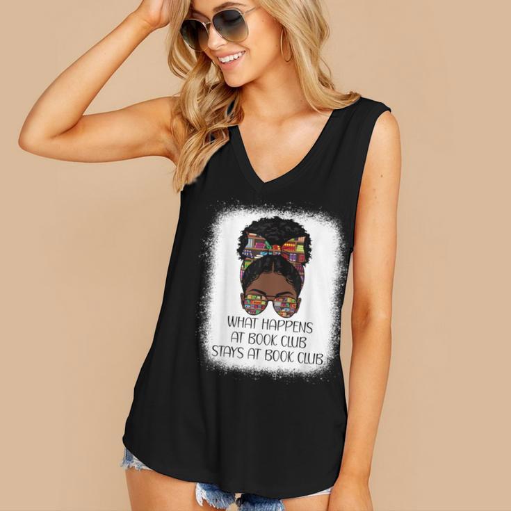 What Happens At Book Club Stays At Book Club Black Women Women's V-Neck Tank Top What Happens At Book Club Stays At Book Club Black Women Women's V-Neck Tank Top
