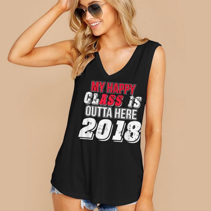 My Happy Class Is Outta Here 2018 Graduation Women's V-Neck Tank Top