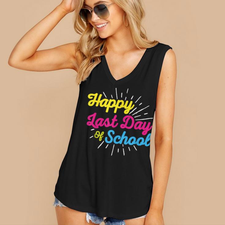 Happy Last Day Of School Graduation Teacher Students Women's V-Neck Tank Top