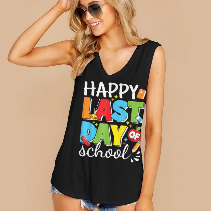 Happy Last Day Of School Teacher Student Graduation Women's V-Neck Tank Top