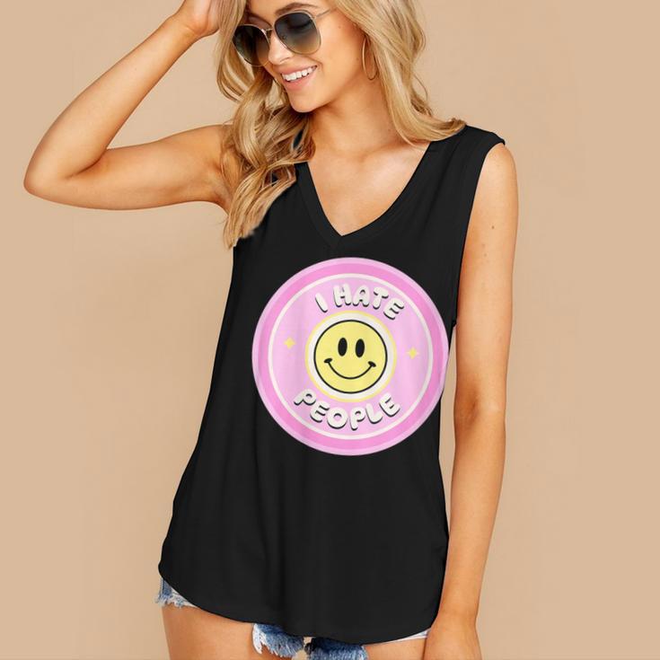 I Hate People Saying For Introverts Women's V-Neck Tank Top I Hate People Saying For Introverts Women's V-Neck Tank Top