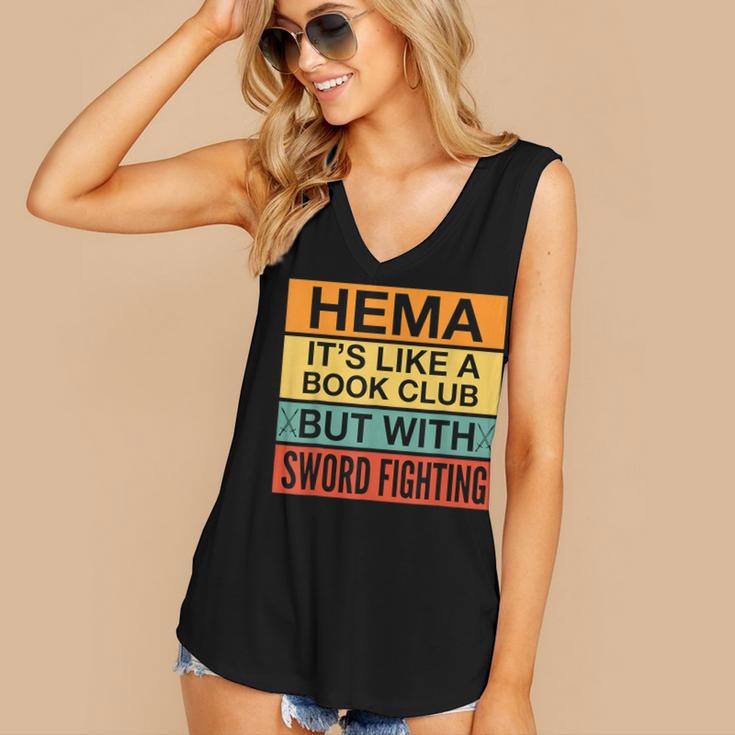 Hema Definition Like A Book Club With Swords Women's V-Neck Tank Top