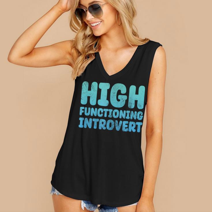 High Functioning Introvert Sarcasm Sarcastic Grunge Women's V-Neck Tank Top High Functioning Introvert Sarcasm Sarcastic Grunge Women's V-Neck Tank Top