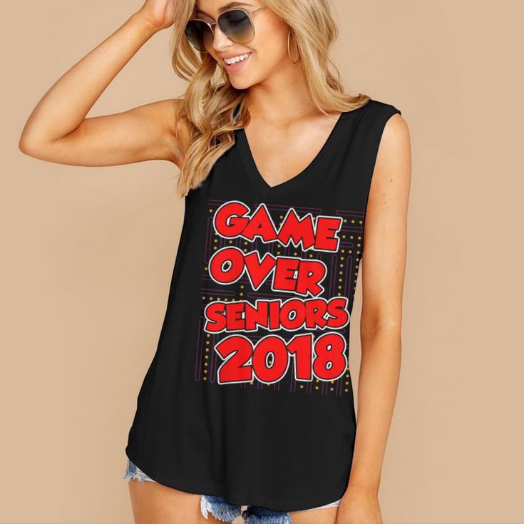 High School Graduation Tshirt Game Over Senior Class Of 2018 Women's V-Neck Tank Top