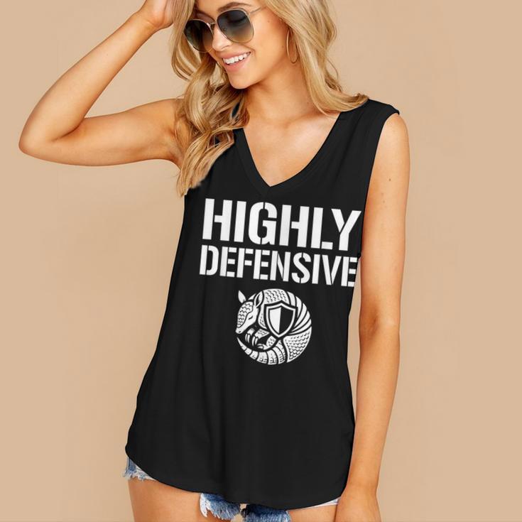 Highly Defensive Armadillo Shield Introvert Boundaries Women's V-Neck Tank Top