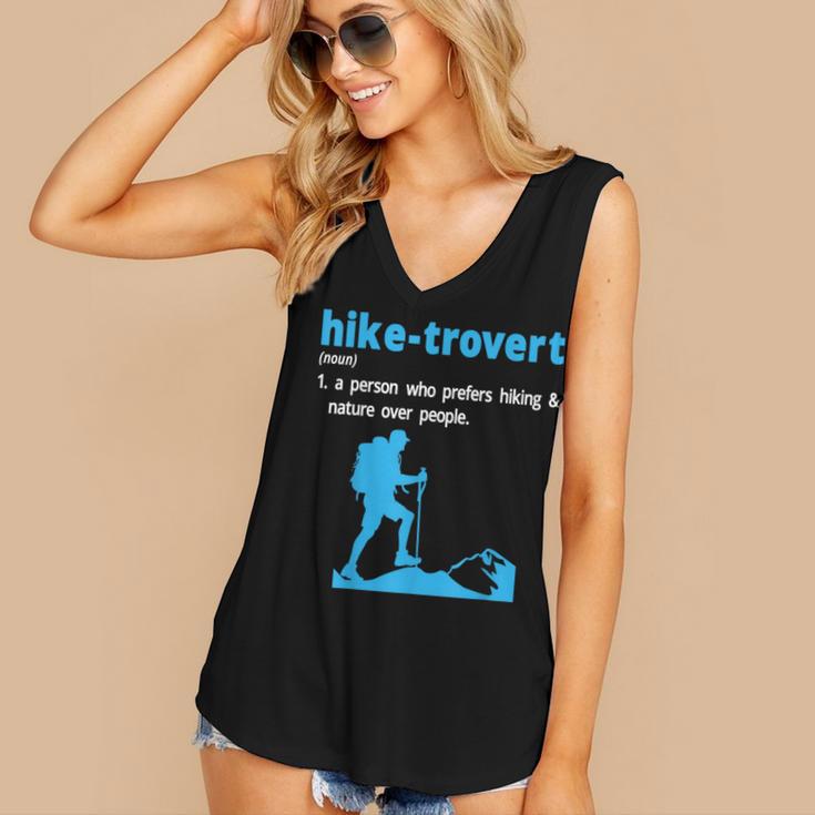 Hike-Trovert Hiking Humor Definition Introvert Women's V-Neck Tank Top Hike-Trovert Hiking Humor Definition Introvert Women's V-Neck Tank Top