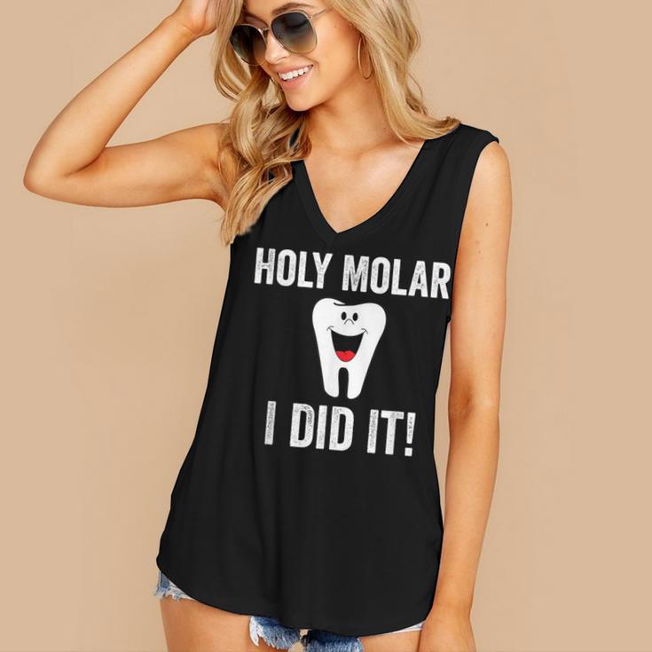 Holy Molar I Did It Dental Hygienist Graduation Women's V-Neck Tank Top