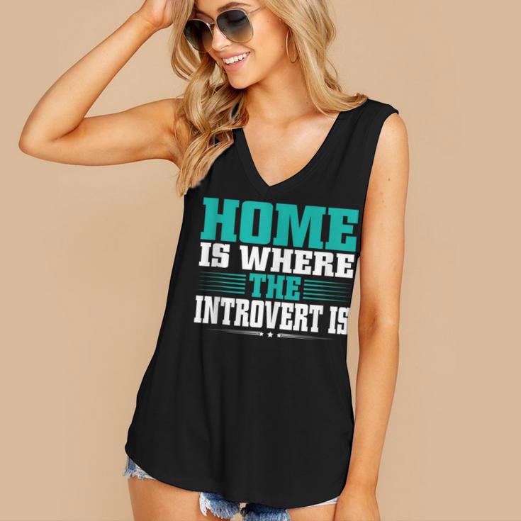 Home Is Where The Introvert Is Introvert Women's V-Neck Tank Top Home Is Where The Introvert Is Introvert Women's V-Neck Tank Top
