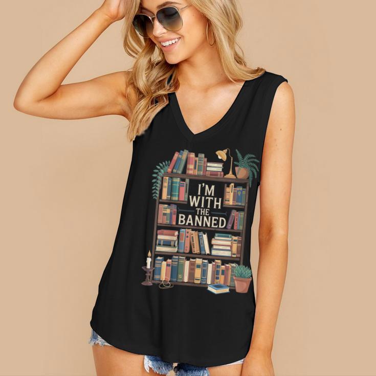 I'm With The Banned Books Reading Women's V-Neck Tank Top I'm With The Banned Books Reading Women's V-Neck Tank Top