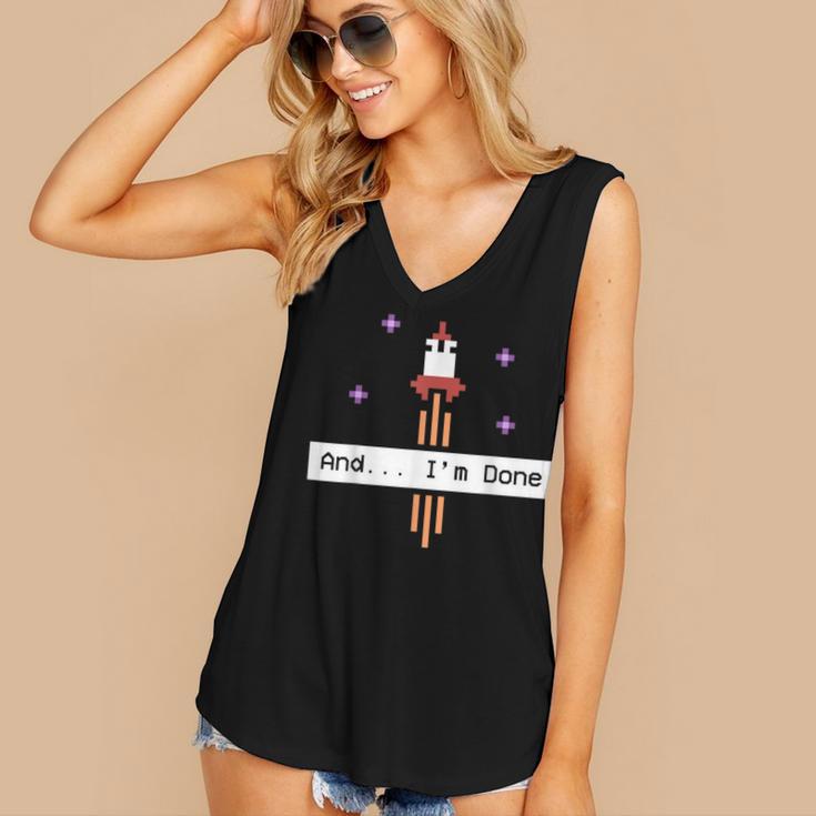 And I'm Done Rocket Graduation Retro Look Women's V-Neck Tank Top