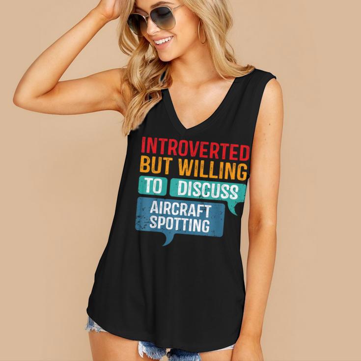 Introvert Aircraft Spotting Lovers Men & Women Women's V-Neck Tank Top