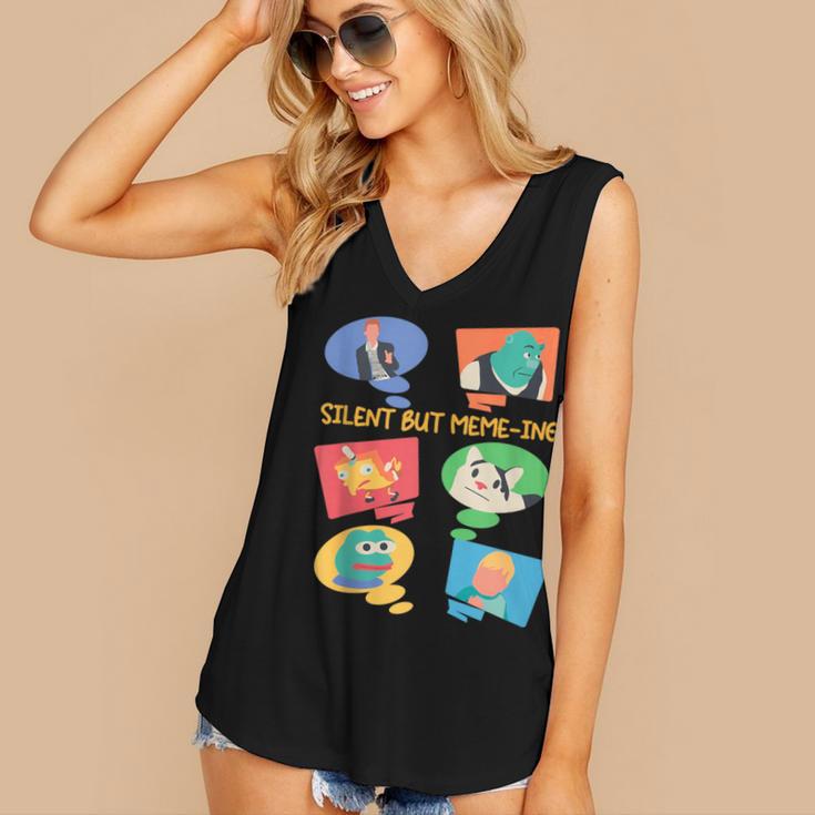 Introvert Anti People Antisocial Social Media Meme Lovers Women's V-Neck Tank Top