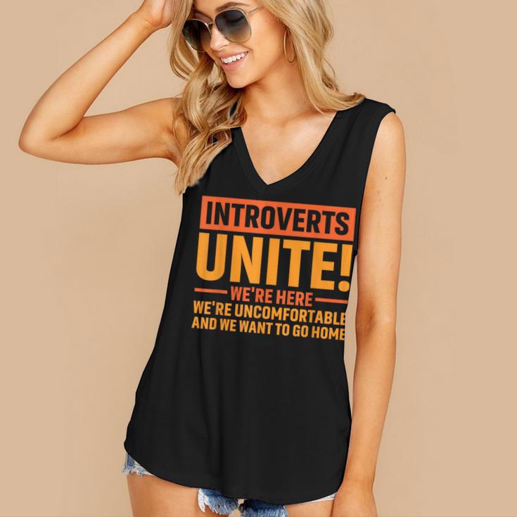 Introvert Antisocial Sarcasm Introverts Unite Anti Social Women's V-Neck Tank Top Introvert Antisocial Sarcasm Introverts Unite Anti Social Women's V-Neck Tank Top
