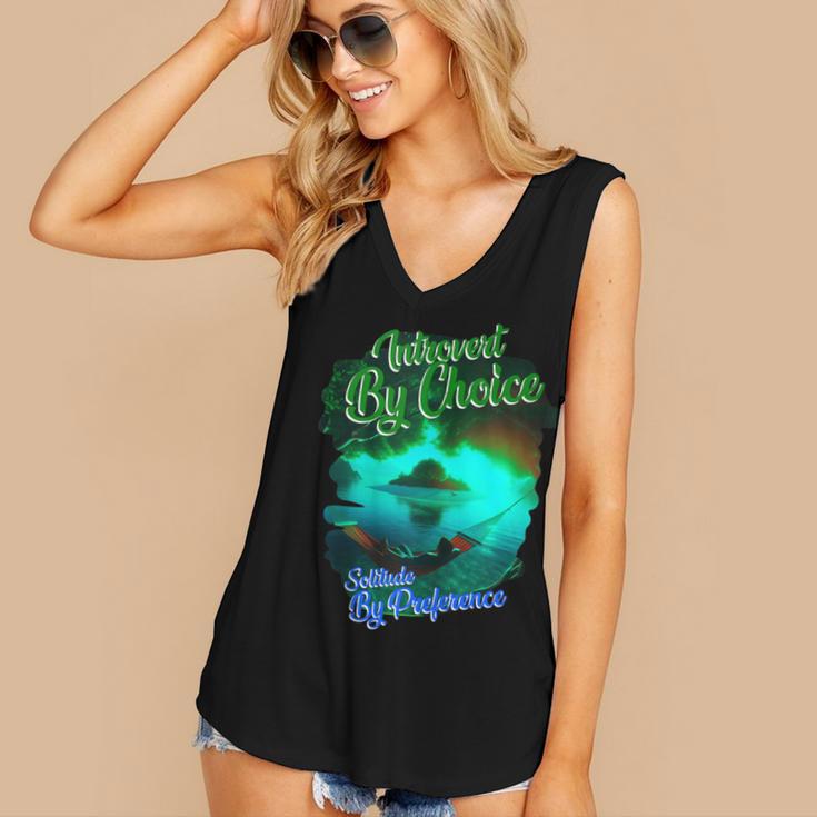 Introvert Choice Solitude By Preference Women's V-Neck Tank Top Introvert Choice Solitude By Preference Women's V-Neck Tank Top